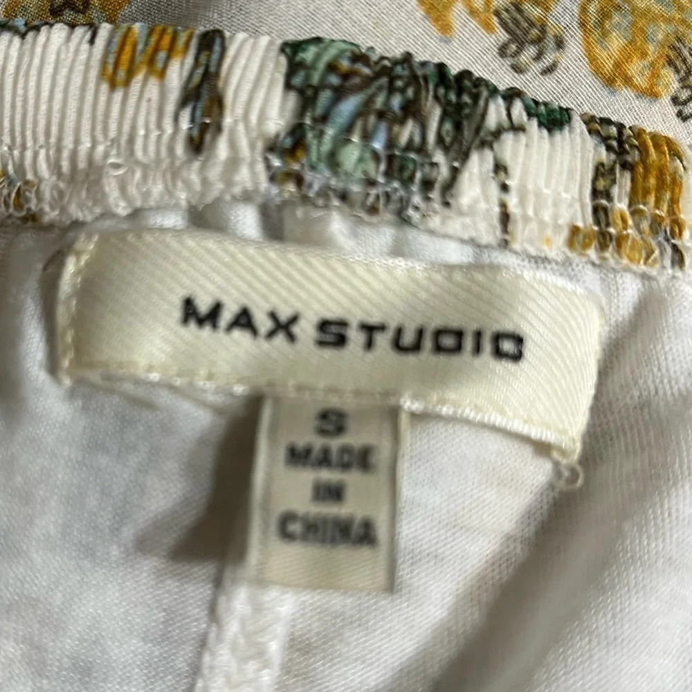 Max Studio Elastic Waist Sunflower Print Lined Skirt Size Small